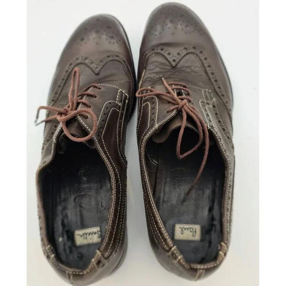 Paul Smith Wingtip Oxford Dress Shoes Men's 9 Brown Leather Hand Crafted‎ Italy